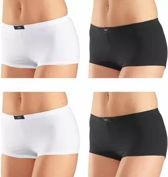 H.I.S Jeans Panty 4-Pack aus elastischer Baumwoll-Qualität schwarz/weiß