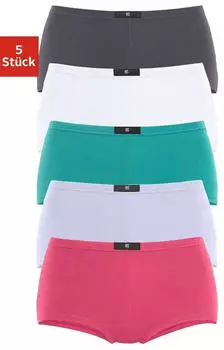 H.I.S Jeans Panty 5er-Pack aus elastischer Baumwoll-Qualität anthrazit/weiß/mint/flieder/pink