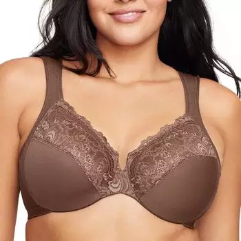 Glamorise WonderWire Plunge BH mit Spitze (1240) mokka