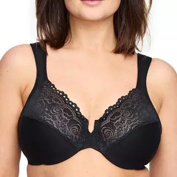 Glamorise WonderWire Plunge BH mit Spitze (1240) schwarz