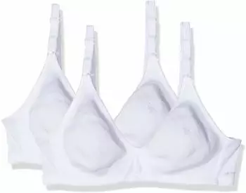 Nur Die Baumwoll BH b&uuml;gelloser doppellagiger Softcup-BH (820003) wei&szlig;