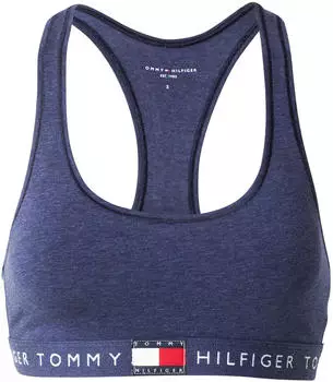Tommy Hilfiger Heritage Bustier in Heide-Marineblau mit Ringerrücken und klassischem Logo (UW0UW06221DZ2)