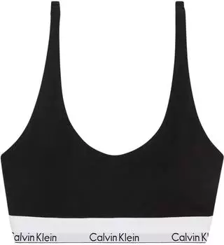 Calvin Klein Icon Cotton Modal Leicht gefüttertes Bralette in Schwarz mit U-Ausschnitt (LV00QF8503UB1)