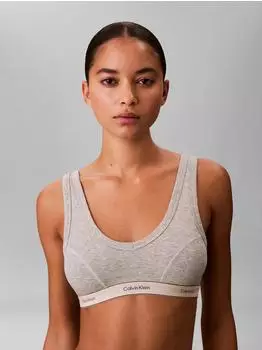 Calvin Klein Heritage Cotton Leicht gefütterter Triangel-BH in Heidegrau (LV00QF8594P7A)