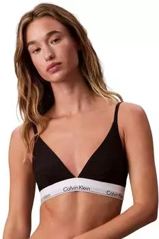 Calvin Klein Icon Cotton Modal Triangel-Bustier in Schwarz mit Unterbrustband (LV00QF8508UB1)
