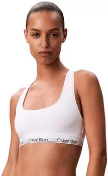 Calvin Klein Icon Cotton Modal Ungefüttertes Bustier in Weiß mit U-Ausschnitt (LV00QF8493100)