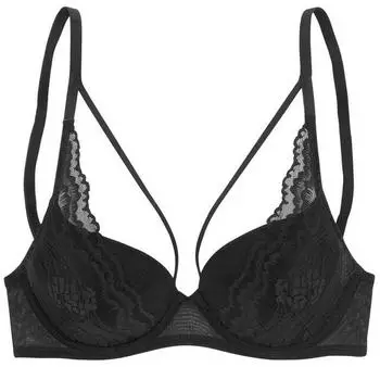 s.Oliver Push-up-BH mit Spitzen-Details schwarz 6009282.4215.