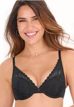 s.Oliver Push-Up-BH mit Spitzen-Detail schwarz 6010044.4215.