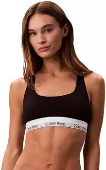 Calvin Klein Icon Cotton Modal Bustier in Schwarz mit U-Ausschnitt und Unterbrustband (LV00QF8493UB1)