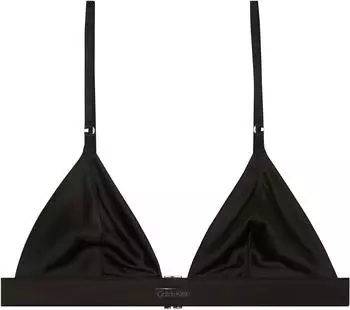 Calvin Klein Sexy Satin Triangel-Bralette aus Satin in Schwarz (LV00QF8392UB1)