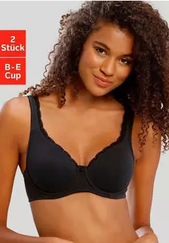 Petite Fleur T-Shirt-BH mit ungefütterten, nahtlosen Cups (670159_90) schwarz+weiß