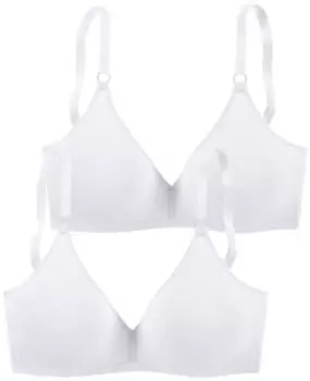 Petite Fleur Bügelloser Bralette-BH in Baumwollqualität weiß