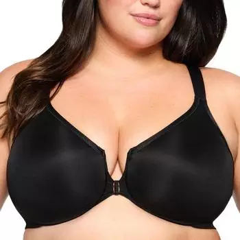 Glamorise Wonderwire Vorderverschluss-BH, Rückenstützend, mit Bügel (9265) schwarz