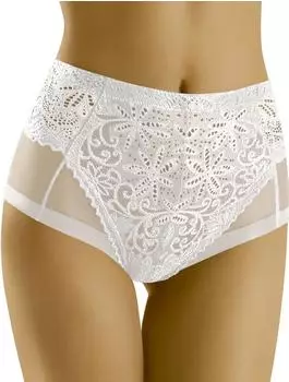 Wolbar Hoty Eco-Co Slip Spitze Netz Hoher Bund Klassisch Geblümt weiß