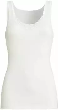 Conta Angora/Baumwolle Spitze Achselhemd Flachrand (8011690010) wollweiß