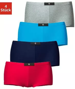 H.I.S Jeans Panty 4er-Pack aus elastischer Baumwoll-Qualität mehrfarbig