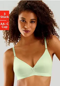 Petite Fleur Bralette BH Triangel-Schnitt ohne Bügel (747922) weiß/mint
