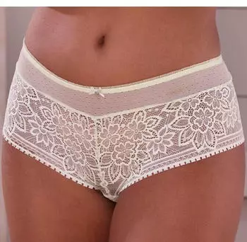 Lascana Panty mit Jacquardspitze und Accessoire creme