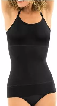 Pompadour Intime Spaghetti Träger Top Micro-Modal ohne Seitennaht schwarz