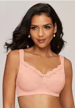 Petite Fleur Soft-BH ohne Bügel mit Komfortträgern rosa/weiß