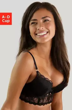 Lascana Alicia Push-up BH in Bustier Form schwarz