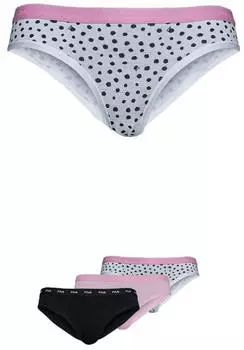 Fila Woman Brief Slip 3-Pack (84613906) schwarz/rosa/weiß gepunktet