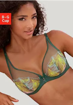Lascana Gabriella Bügel-BH mit hauchzarter Stickerei gelb/grün