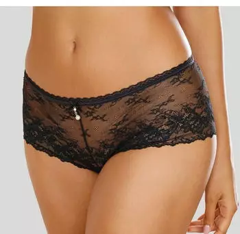 Lascana Amira Panty mit dezent transparenter Jacquardspitze und edlem Perlenaccessoire (88237748) schwarz