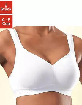 Petite Fleur Soft-BH ohne Bügel aus Baumwolle 2er-Pack (806642) weiß