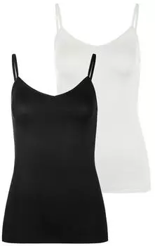Lascana Spaghetti Strap Top 2-Pack schwarz/wei&szlig;