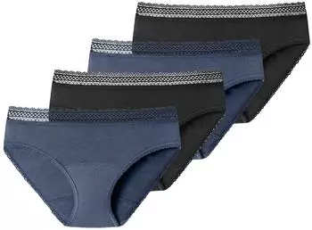 Schiesser Periodenslips 2er-Pack Spitze Secret Care (176299) schwarz/flieder