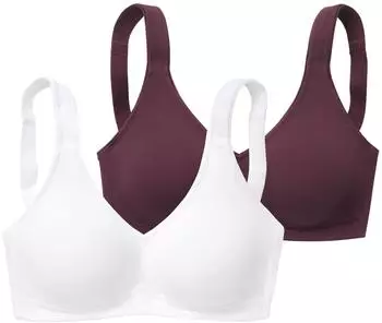 Petite Fleur Soft-BH ohne B&uuml;gel aus weicher Baumwolle (94435937) bordeaux/wei&szlig;