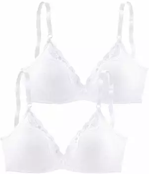 Petite Fleur Bralette-BH ohne Bügel aus Baumwolle mit Spitze (873195) weiß