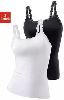 Lascana Unterhemd mit integriertem Bustier wei&szlig;/schwarz
