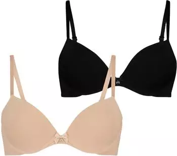 Hunkemöller Vorgeformter Bügel-BH 2er-Pack beige/schwarz
