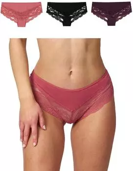 Snocks Hipster Lace 3-Pack lila/rot/schwarz
