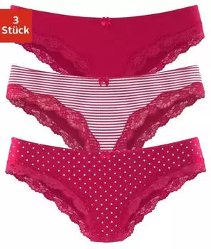 Lascana Brasilslip mit glänzendem Bund mehrfarbig