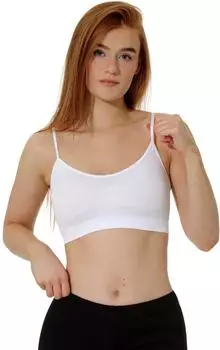yenita Nahtloses Mikrofaser Unterhemd Top Spaghettiträger (3532) weiß