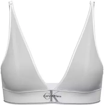 Calvin Klein Leicht gefütterter Triangel-BH in Weiß mit Logoprint (LV00QF8703100)