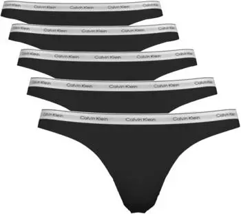 Calvin Klein Icon Logo Tangas in Schwarz 5er-Pack (LV00QD5221UB1)