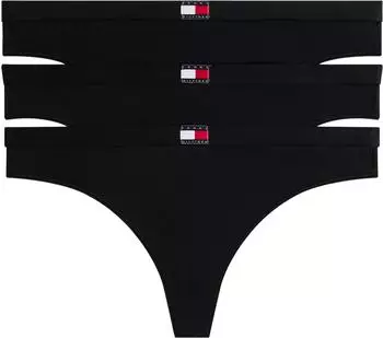 Tommy Hilfiger 3-Pack Heritage Logo Thongs (UW0UW06139) black