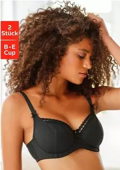 Petite Fleur T-Shirt BH mit B&uuml;gel Halbschale schwarz/wei&szlig;
