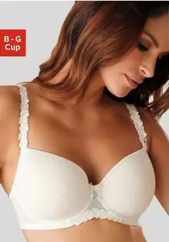 Lascana Schalen-BH mit B&uuml;gel mit verzierten Tr&auml;gern (729622) creme