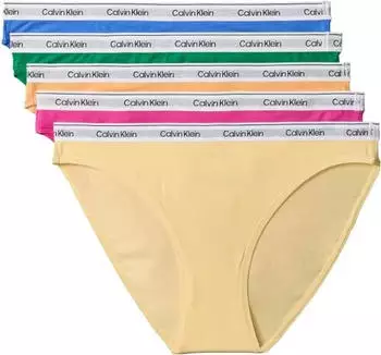 Calvin Klein 5er-Pack mehrfarbige Bikinihosen mit Markenlogo-Bunt (000QD5208E4WI)