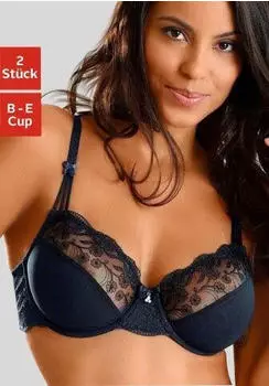 Nuance B&uuml;gel-BH mit Stickereispitze 2er-Pack (282897) marine/wei&szlig;
