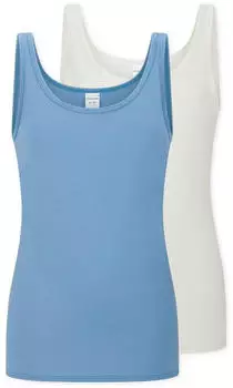 Schiesser Tr&auml;gertops 2er-Pack hellblau/creme Modal Essentials (183711-920)