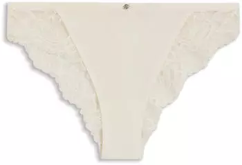 Hugo Boss Slip mit mittlerer Bundhöhe Spitze und plissiertem Mesh Style BRIEF_BLOSSOM 50556187 Weiß