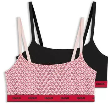 HUGO Zweierpack Bralettes aus Stretch-Baumwolle Style TWIN BRALETTE DESIGN 50545712 Schwarz / Rosa