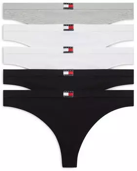 Tommy Hilfiger Heritage 5er-Pack Tangas in Schwarz/Weiß/Grau-Bunt (UW0UW05642-0UB)