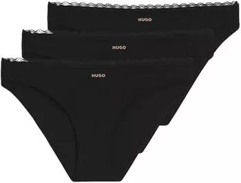 HUGO Dreierpack Slips mit Spitzenbesatz Style TRIPLET MICRO BRIEF 50566738 Schwarz